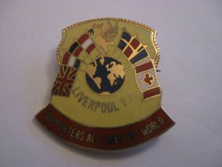 Rare Old Official Liverpool Football Club Yellow Enamel Brooch Pin Badge