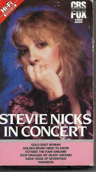 Stevie Nicks In Concert Stevie Nicks Vhs Rare
