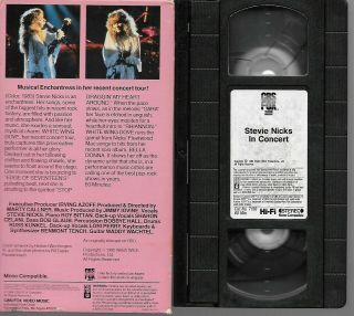 STEVIE NICKS IN CONCERT Stevie Nicks VHS Rare 2