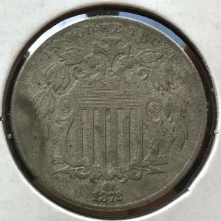 1872 Shield Nickel 5 Cents 5c Better Grade Rare 12739