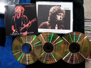 Bob Dylan A Musical Retrospective 3 Cd Gold Import Rare 1980 Tour Scorpio Label