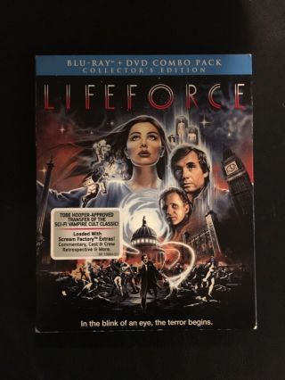 Rare Oop Lifeforce (blu - Ray/dvd 2013 Scream Factory) Tobe Hooper