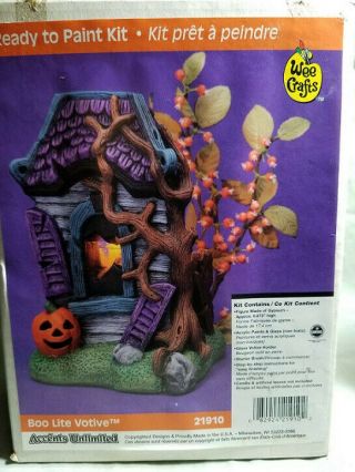 Accents Unlimited Wee Crafts Halloween Boo Lite Votive - Painted - Rare