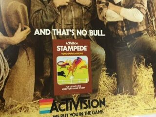 1981 Rare Activision STAMPEDE videogame Poster 17x23 Atari 2