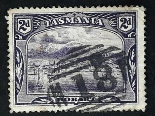 Rare Undated Tasmania Australia 2d Purple Pict Stamp Num Cds 18 - Carrick