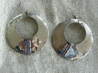 Sterling Silver Hoop Earrings Ultra Rare Holly Yashi 1 - 1/2 "