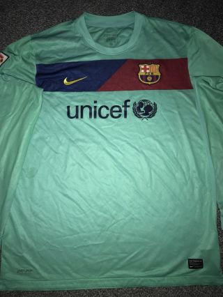Barcelona Away Shirt 2010/11 Long Sleeved X - Large Rare