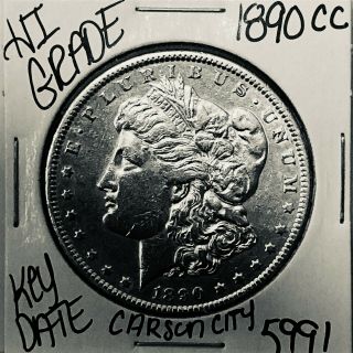 1890 Cc Morgan Silver Dollar Coin 5991 Rare Key Date