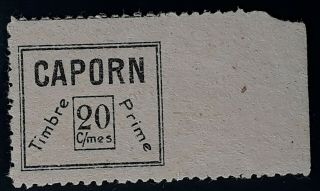 Rare 1880 - Caledonia 20c Caporn Local Post Stamp Mng