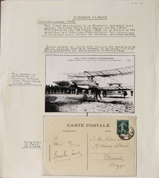 Rare Aviation Postcard,  1908,  First Passenger Flight,  Farman & Delagrange.