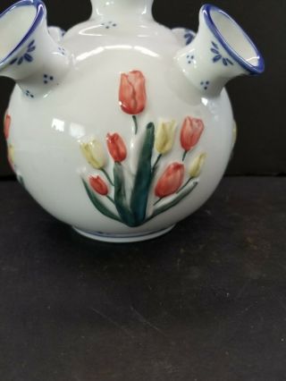 RARE Hand Painted Delft Delftware Holland Royal Twickel Ter Steege Tulip Design 2