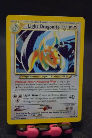 Pokemon Light Dragonite 14/105 Neo Destiny Holo Rare - Lp
