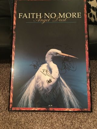 Faith No More Angel Dust Promo Poster Autographed By All 5 Members.  Rare