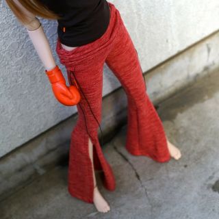 Rare Smart Doll Hippie Pants Red Stretchy Soft Yoga Pants Htf Retired