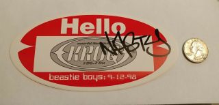 Beastie Boys Hello Nasty - Kroq Promo Sticker - Classic 1998 - Rare And Out Of P