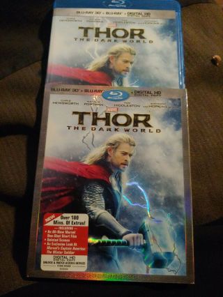 Thor: The Dark World 3d (3d,  Blu - Ray,  Hd Digital) Oop W/ Rare Slipcover Marvel