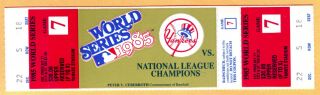 Rare 1985 World Series Game 7 Phantom Full Ticket At Yankees