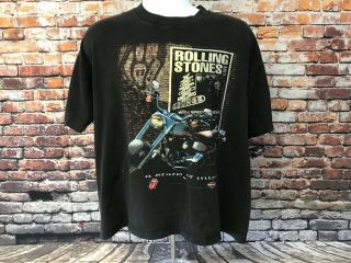 Rolling Stones Voodoo Lounge Harley Davidson 1994 Vtg Concert Shirt Rare (003)