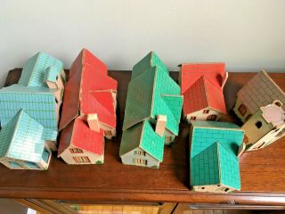 Rare 1930 ' s Dilco Toys of Baltimore Miniature Cardboard Houses Christmas Garden 3