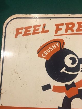Vintage Orange Crush Crushy Sign 1943 RARE 5