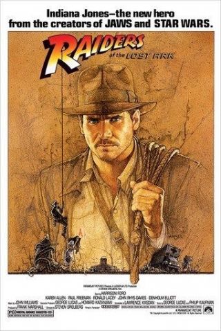 Indiana Jones Poster Raiders Of The Lost Ark 1 Rare