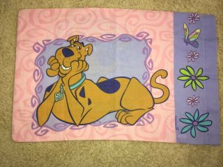 Vintage Scooby Doo Rare 1 Pillow Case Dan River 191/2”x 291/2” Pink Purple Girls