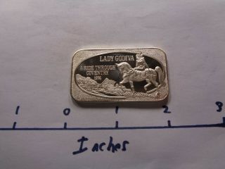 Lady Godiva Ride Through Coventry 1974 Ussc Very Rare 999 Silver Bar Cool