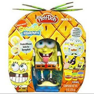 Rare Spongebob Squarepants Silly Faces 10th Anniversary Play Doh Set