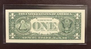 “007” 2017 $1 DOLLAR BILL FRN NEAR SOLID 5 IN A ROW 6 OF A KIND RARE 3