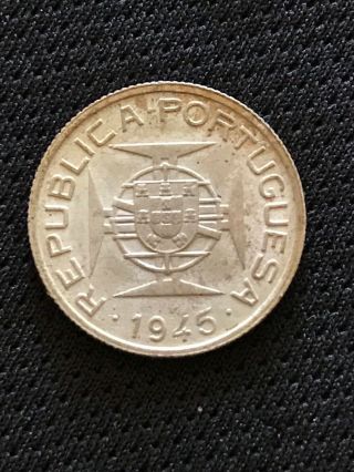 Portuguese Timor - 1945 - 50 Avos - Beautifull Silver Coin - Key Date - Very Rare