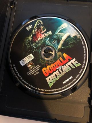 Godzilla Vs.  Biollante (DVD 2014) VERY RARE OOP Sci - Fi Miramax Region 1,  Good 3