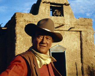 El Dorado John Wayne In Western Town On Set Rare Image 8x10 Photo