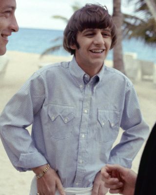 Help Ringo Starr Rare Candid Smiling On Beach 1965 The Beatles Movie 8x10 Photo