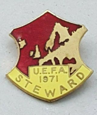 Rare Uefa Steward Badge 1971 European Cup Final - Afc Ajax V.  Panathinaikos