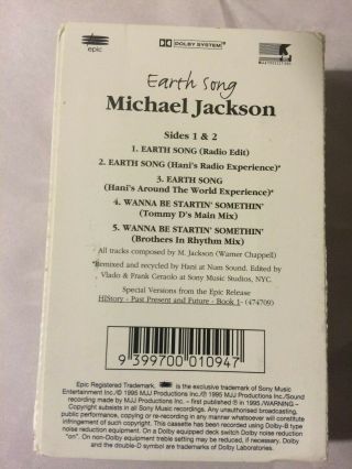 MICHAEL JACKSON VERY RARE Australian EARTH SONG Card Sleeve Cassette Single 2