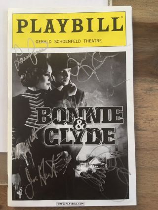 Bonnie And Clyde Broadway Cast Signed Playbill - Jeremy Jordan,  Laura Osnes Rare