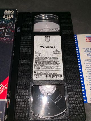WarGames VHS 1983 Matthew Broderick Ally Sheedy Rare OOP Box CBS Fox 2