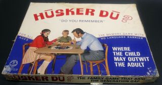 1970 Vintage Husker Du Board Game Memory Matching - Regina Rare.