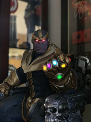 Thanos On Throne 3 Custom Light Up Portrait Heads Only - Rare