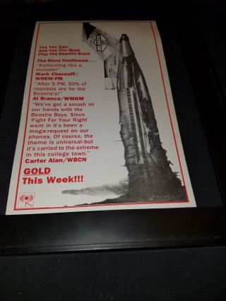 Beastie Boys License To Ill Rare Radio Promo Poster Ad Framed