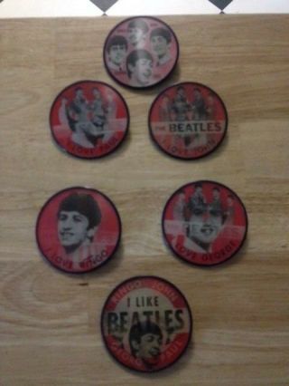 Rare The Beatles Complete Set Of Red Vari Vue Pin