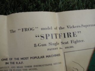 The FROG VICKERS SUPERMARINE SPITFIRE kit - Rare version 8