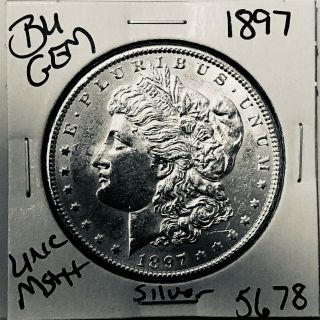 1897 Bu Gem Morgan Silver Dollar Unc Ms,  U.  S.  Rare Coin 5678