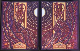 The Head And The Heart.  Red Rocks 2017 2 Poster Print Set 18”x24”.  Rare