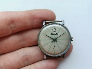 Early Collectible Ussr Watch Raketa 12 Painted Dial 2603 Rare Case Serviced