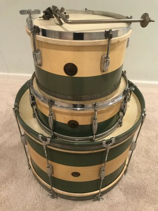 Gretsch Drum Set Round Badge 1950’s RARE Two Tone Drums Drumset 12