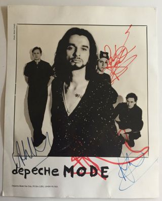 Depeche Mode Autographed 1993 Signed Devotional Tour Promo Photo 8 " X10 " Rare