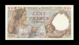 21.  9.  1939 Banque De France 100 Francs Rare ( (aunc))