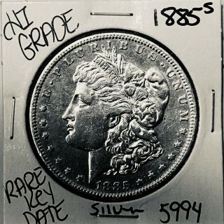 1885 S Morgan Silver Dollar Hi Grade U.  S.  Rare Key Coin 5994