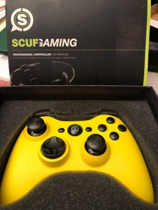 Xbox 360 Hornet Yellow Scuf Controller W/ Triggerstops And Paddles.  Very Rare